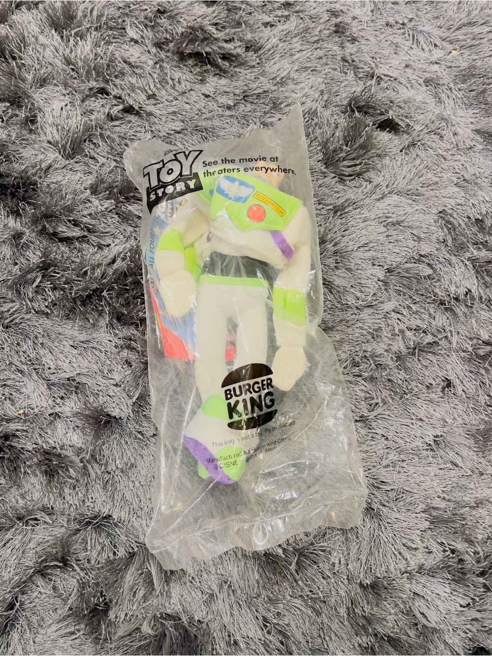 Vintage 1995 Burger King Toy Story Buzz Lightyear 9" Plush Figure Sealed